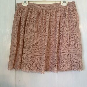 Pink lace mini circle skirt, great condition, worn once, L